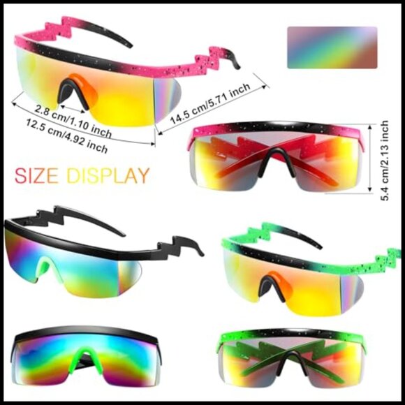 3 Pairs Retro Semi Rimless Sunglasses Zigzag Temple Gradient Lens main image 4